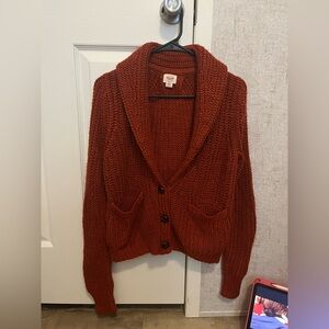 Rust Button Knitted Cardigan
